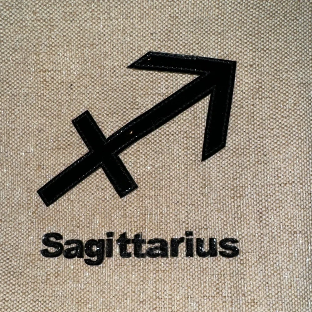 Lolo‎ Zodiac Sagittarius Beige Makeup Pouch Bag